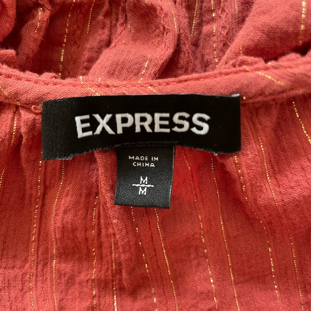 Express Rust Textured Blouse - Picture 4 of 4